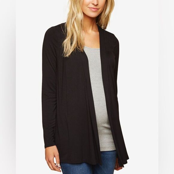 Motherhood Maternity || Open Front Black Solid Cardigan Size Small - Picture 1 of 7
